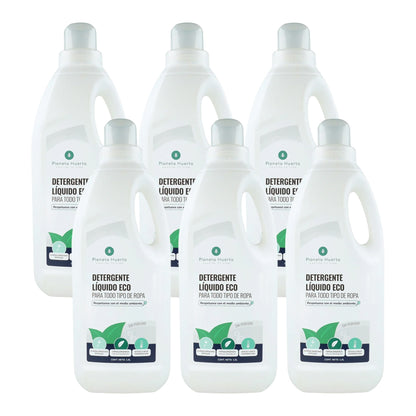 Pack 6xDetergente Líquido Ropa ECO Sín Perfume  Planeta Huerto 1,5 Litros