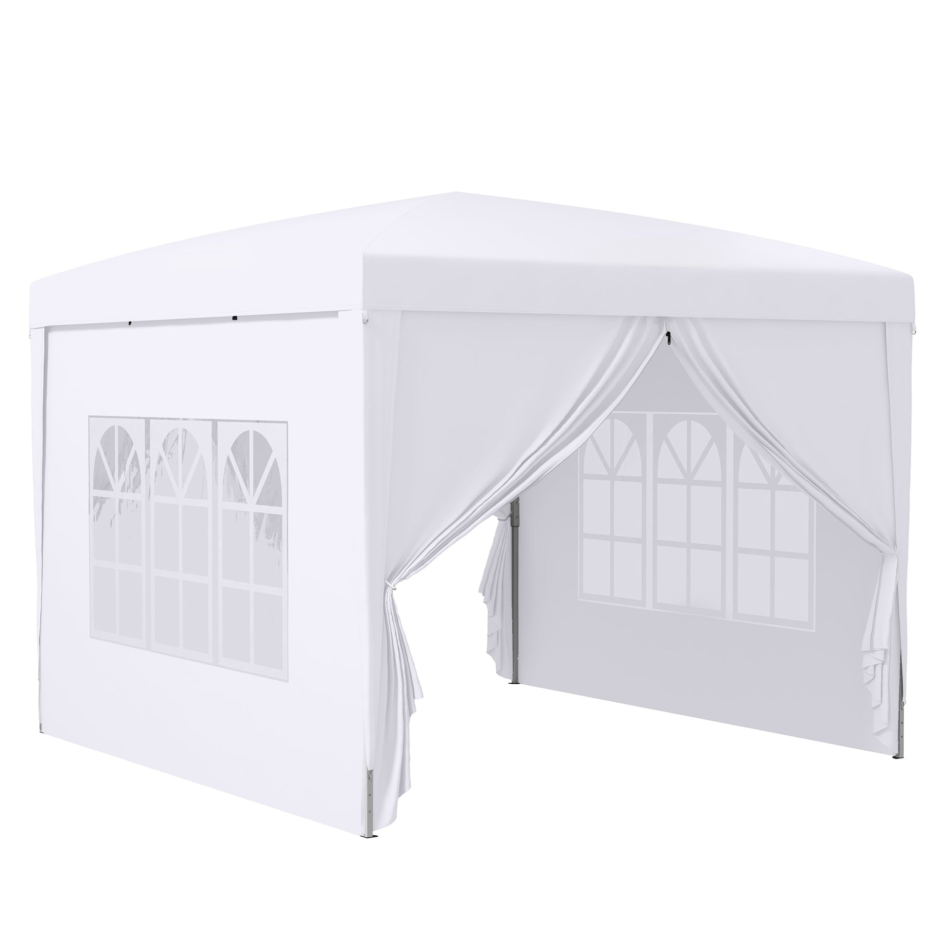 Outsunny Carpa Gazebo Con Paredes Desontables Ventanas Visibles Incluye Bolsa_0