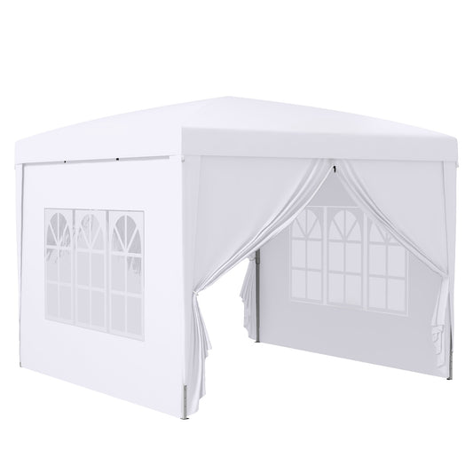 Outsunny Carpa Gazebo Con Paredes Desontables Ventanas Visibles Incluye Bolsa_0