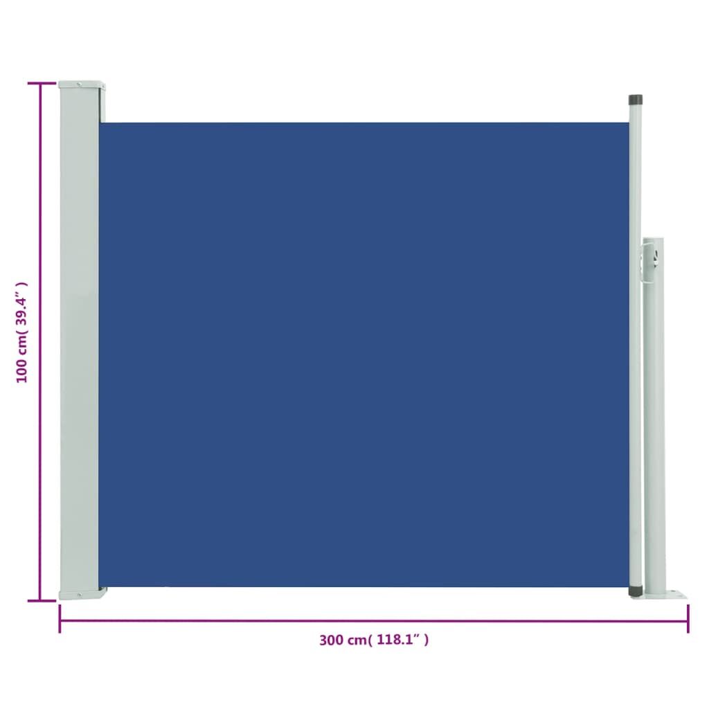 Vidaxl Toldo Lateral Retráctil De Jardín Azul 100x300 Cm_2