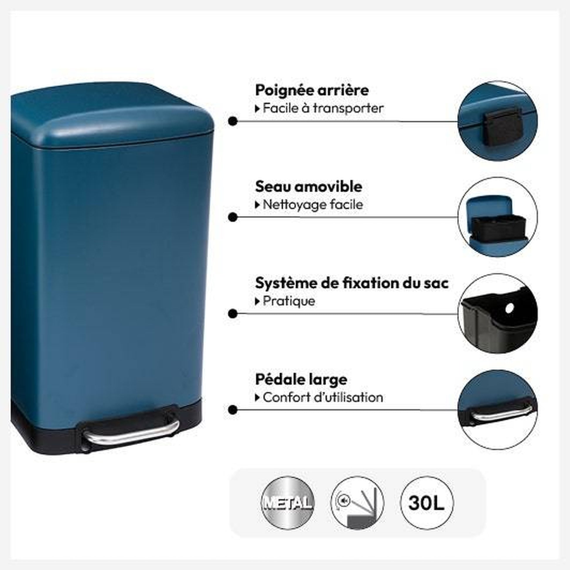 Papelera Azul 30 L Ariane_2