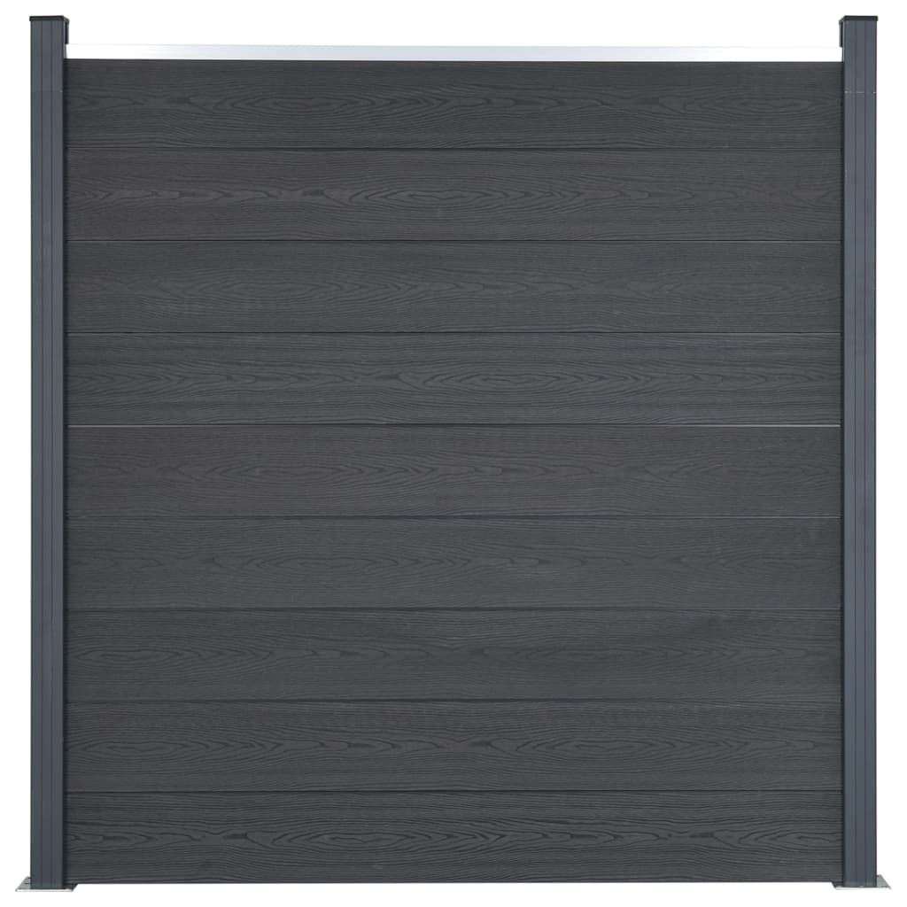 Juego De Paneles De Valla Wpc Gris 353x186 Cm / Vetonek_3