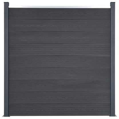 Juego De Paneles De Valla Wpc Gris 353x186 Cm / Vetonek_3