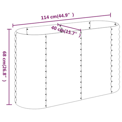 Jardinera Arriate Acero Galvanizado Marrón 114x40x68 Cm_5