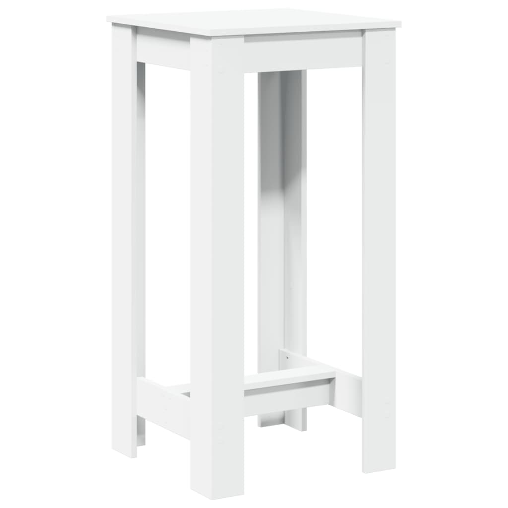 Mesa Alta De Bar Madera De Ingeniería Blanca 51x50x103,5 Cm_4