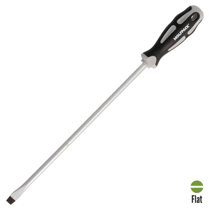 Destornillador Plano Estampado Acero S2 Mango Tpr Bimaterial. Medida 1,6 X Ø 9,0 X 300 Mm.  Din5265_0
