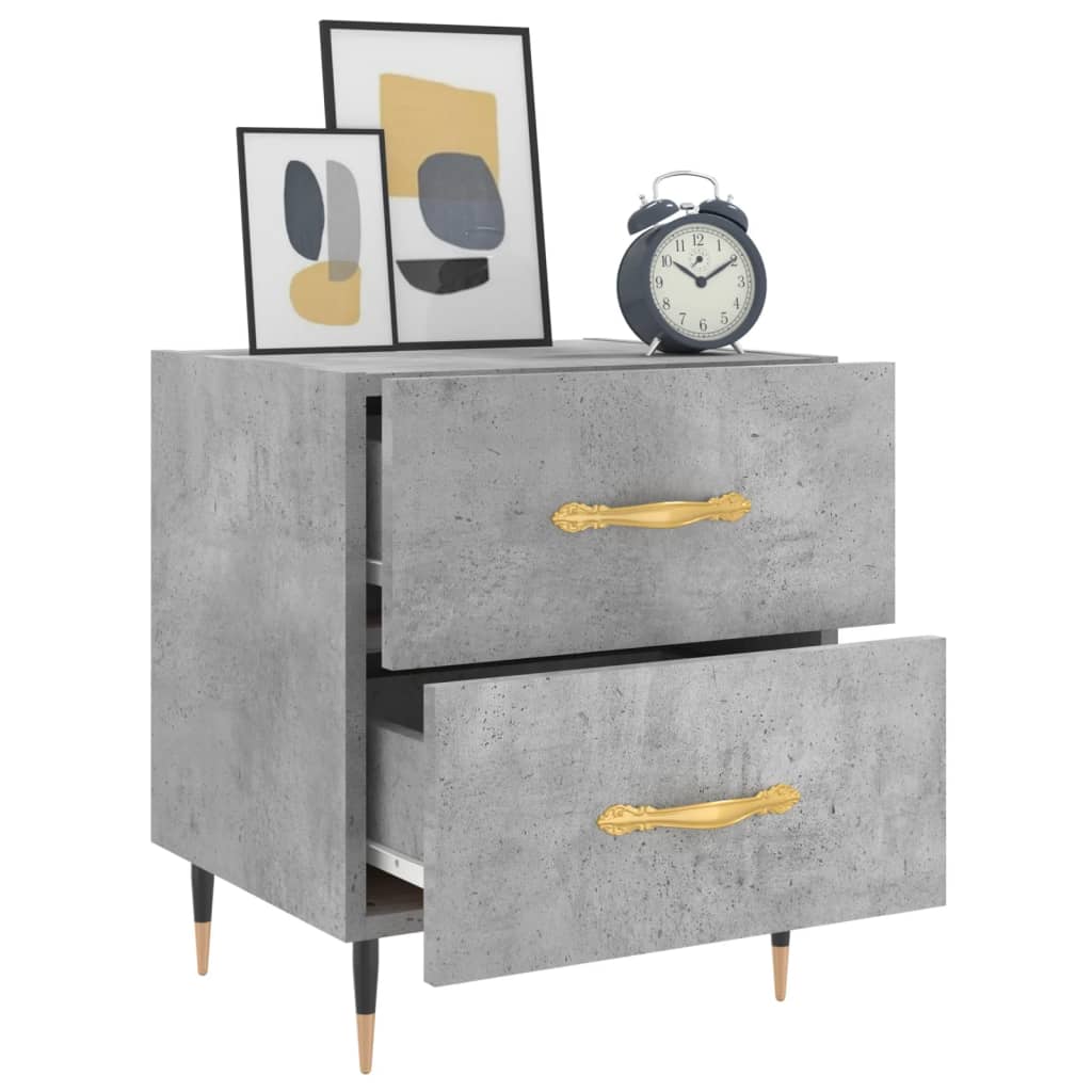 Mesita Noche 2 Uds Madera Ingeniería Gris Hormigón 40x35x47,5cm_2