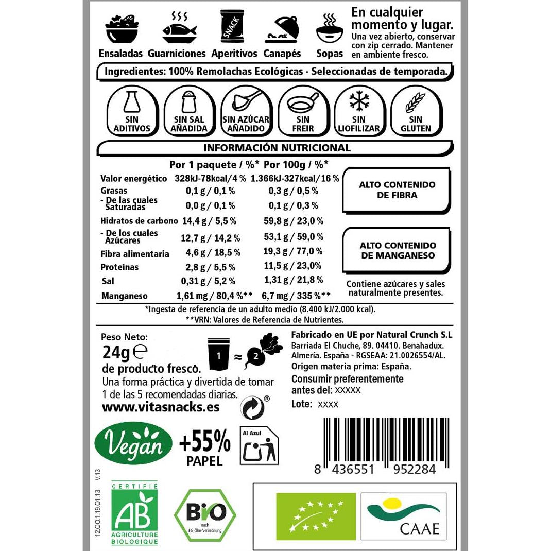 Remolacha Crujiente BIO VitaSnack 24 g