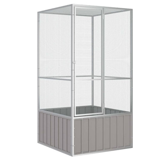 Vidaxl Jaula De Pájaros Acero Galvanizado Gris 111x107x211,5 Cm_0
