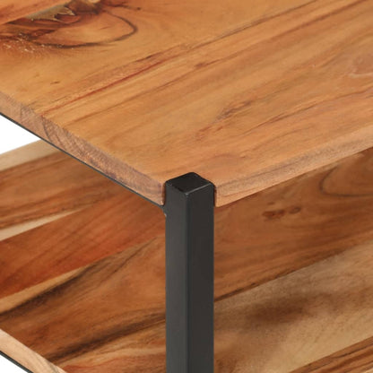 Mesa Auxiliar De Madera Maciza Acacia Y Hierro 35x35x45 Cm_1