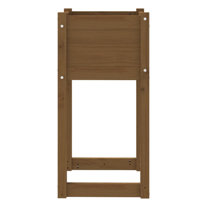 Jardinera 2 Uds Madera Maciza De Pino Marrón Miel 40x40x81 Cm_5
