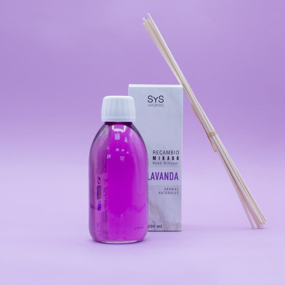 Recambio Mikado Lavanda Mármol SYS Aromas 200 ml | Con Palos | Aroma Floral y Agreste | Relajante_2