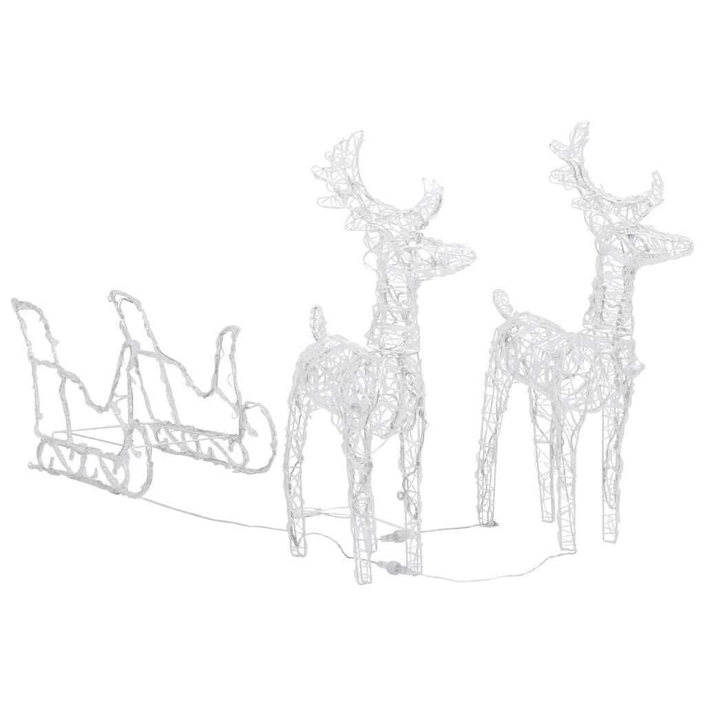 Vidaxl Reno Y Trineo Adorno Navideño 160 Leds Acrílico 130 Cm_4