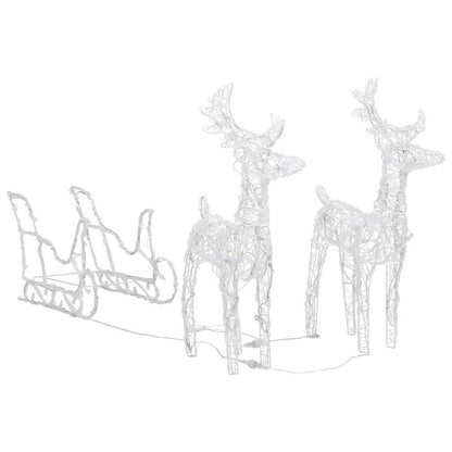 Vidaxl Reno Y Trineo Adorno Navideño 160 Leds Acrílico 130 Cm_4