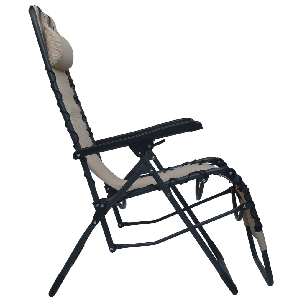Tumbona Plegable De Textilene Gris Taupe_2