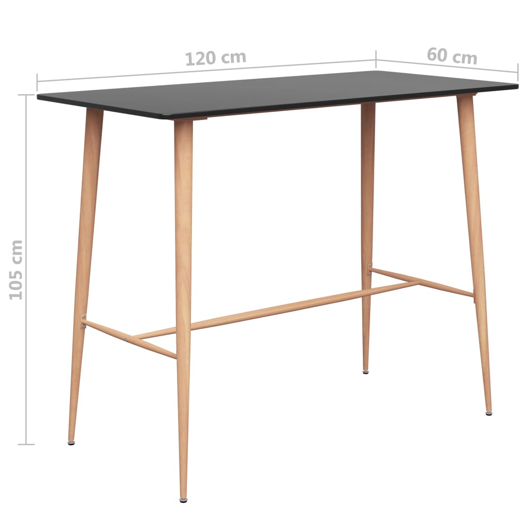 Mesa Alta De Cocina Negro 120x60x105 Cm_3