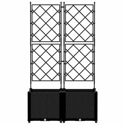 Vidaxl Maceta De Jardín Con Enrejado 2 Pcs Negro 80 X 40 X 143 Cm Pp_4