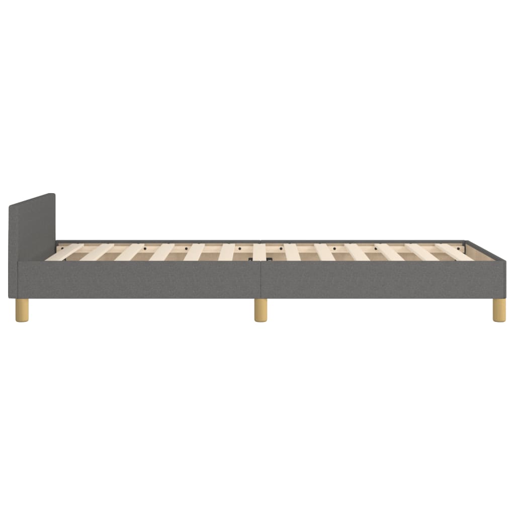 Estructura De Cama Con Cabecero De Tela Gris Oscuro 90x200 Cm / Vetonek_2