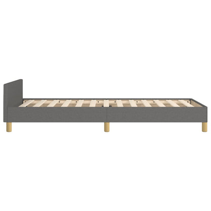 Estructura De Cama Con Cabecero De Tela Gris Oscuro 90x200 Cm / Vetonek_2
