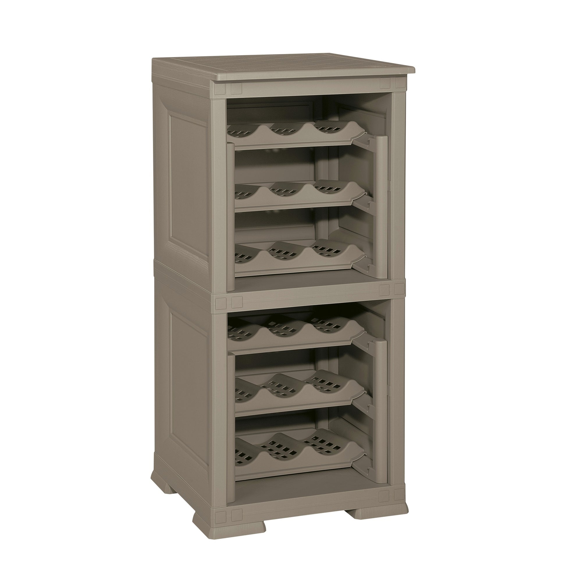 2 Estantería De Almacenamiento Modular Con Rejilla Para 18 Botellas Wengué_0