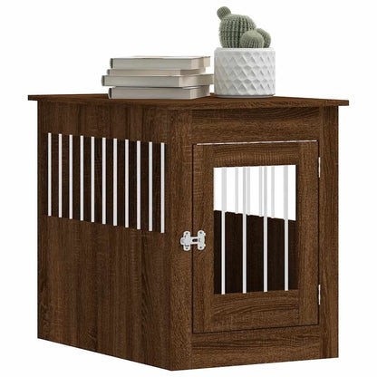 Vidaxl Jaula Para Perros Madera De Ingeniería Roble Marrón 55x80x68 Cm_3