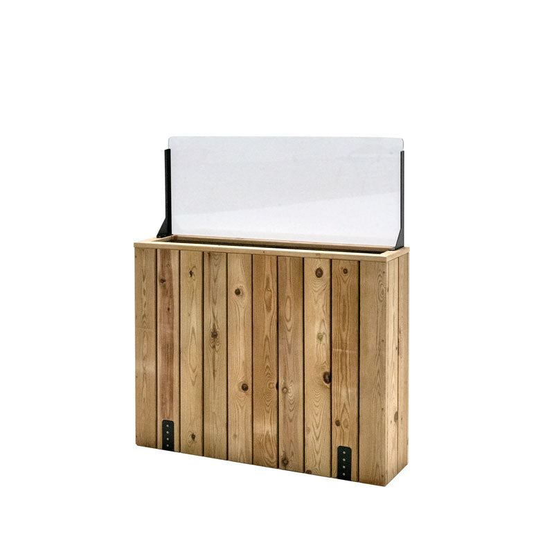 Jardinera Alta De Madera Con Cortavientos 40 Cm 100x24x80 Cm Hortalia_1