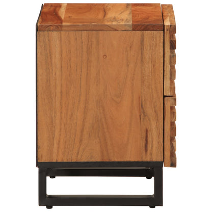 Mesita De Noche De Madera Maciza De Acacia 40x34x46 Cm_2