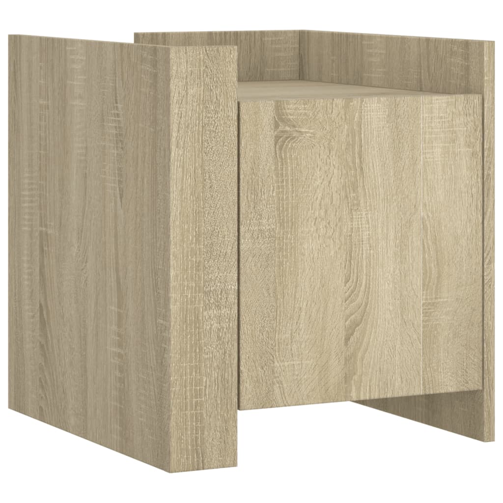 Mesita De Noche Madera De Ingeniería Roble Sonoma 45x50x50 Cm_0