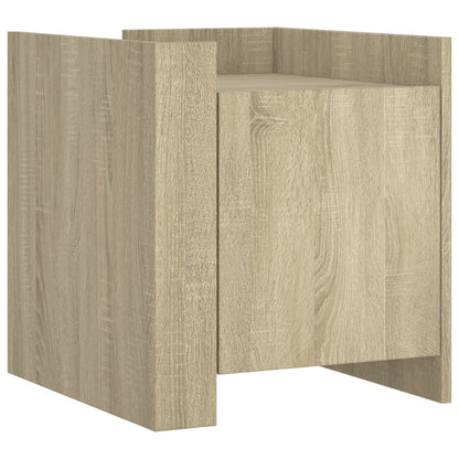 Mesita De Noche Madera De Ingeniería Roble Sonoma 45x50x50 Cm_0