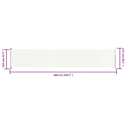 Vidaxl Toldo Lateral Retráctil Para Patio Crema 117x600 Cm_2
