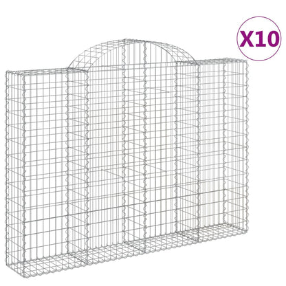 Cestas Gaviones 10 Uds Forma De Arco Hierro 200x30x140/160 Cm_0
