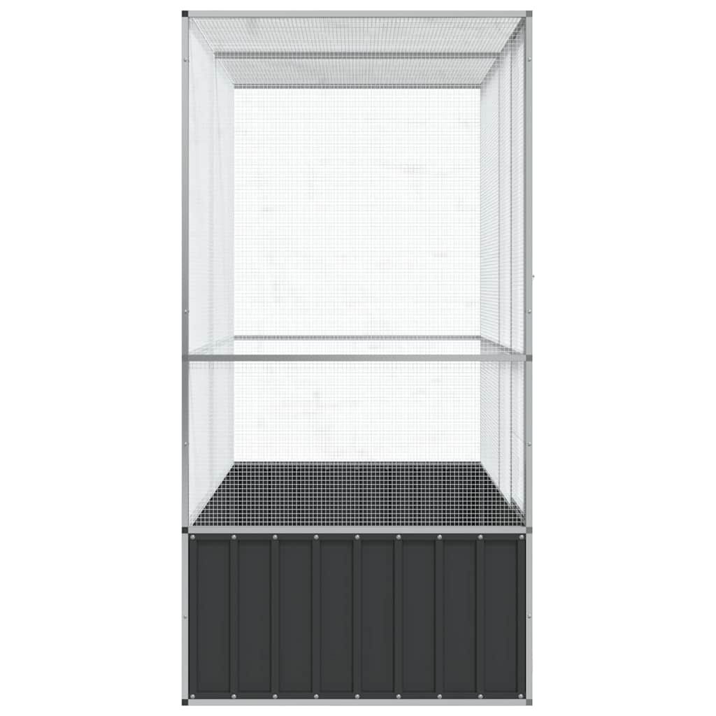 Vidaxl Pajarera De Acero Color Plateado 210,5x107x212 M_4