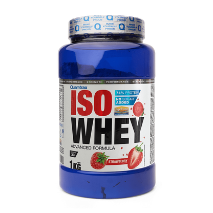 Isowhey - 1kg - Fresa - Proteína De Aislado De Suero Isolate - Quamtrax_0