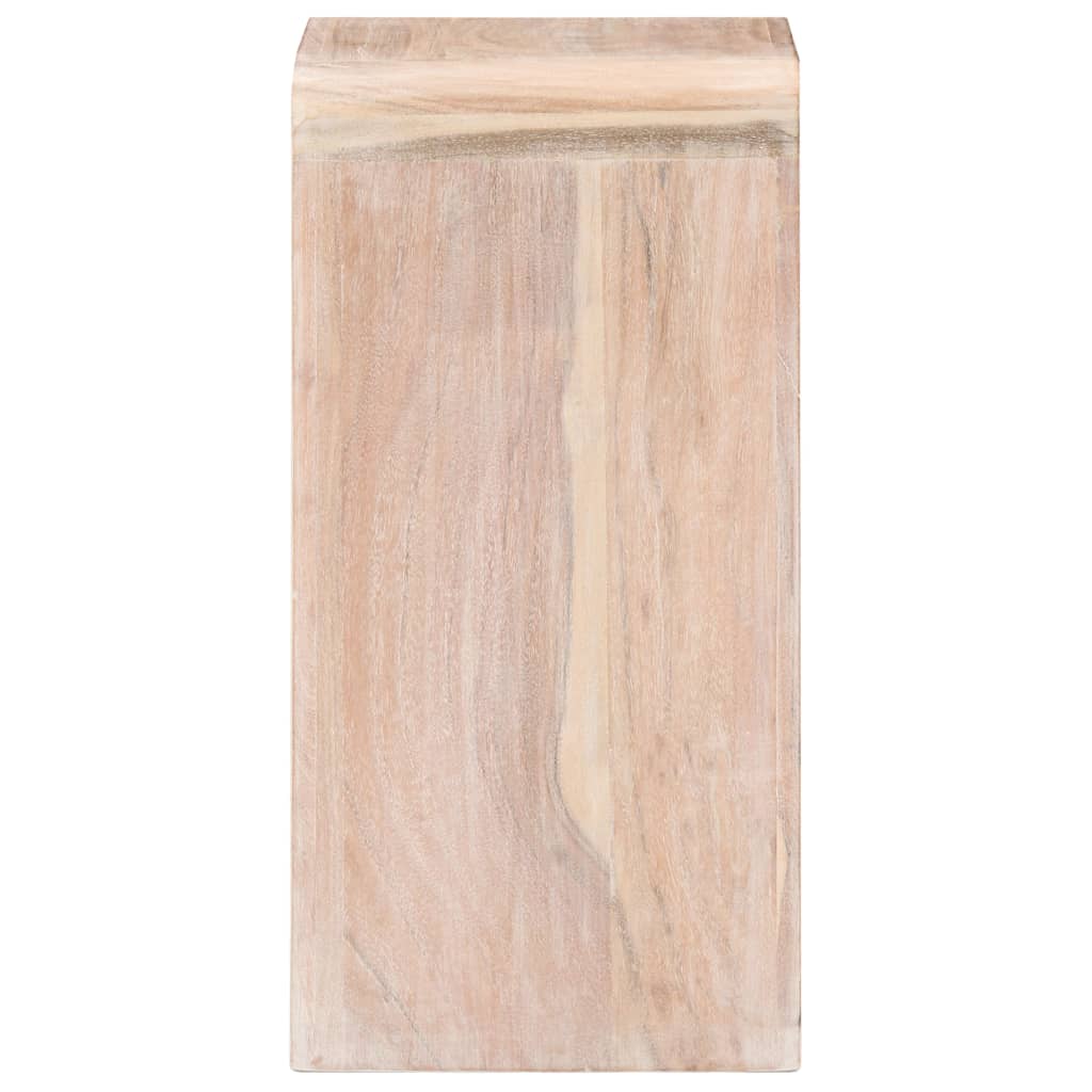 Mesita De Noche De Madera Maciza De Acacia 40x30x60 Cm_2