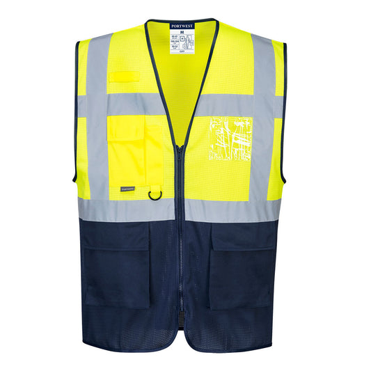 Chaleco Executive Meshair Bicolor De Alta Visibilidad / Xxl / Amarillo-marino_0