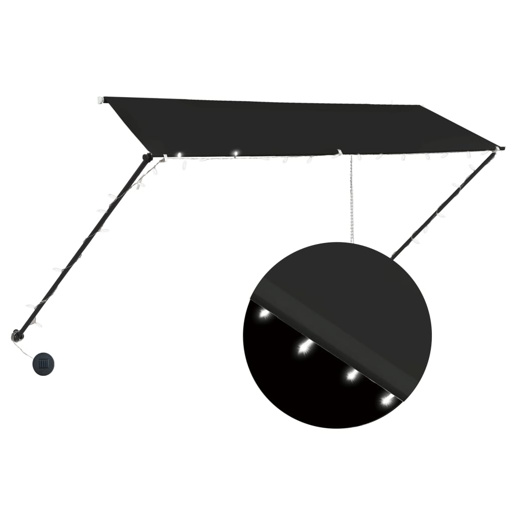 Toldo Retráctil Con Led Gris Antracita 300x150 Cm_0
