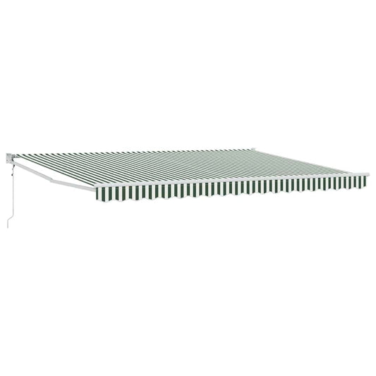 Toldo Retráctil Verde Y Blanco 450 X 300 X 165 Cm_0