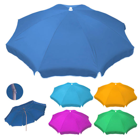 Sombrilla Playa Poliester 180 Cm. Colores Surtidos_0