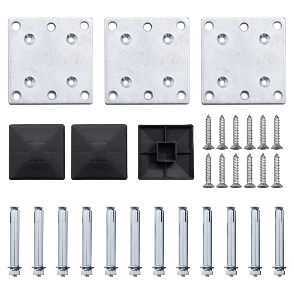 Set De Paneles De Valla Wpc Negro 353x146 Cm / Vetonek_1
