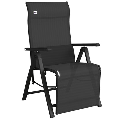 Outsunny Tumbona Plegable Con Respaldo Ajustable En 9 Posiciones Cojín Negro_0