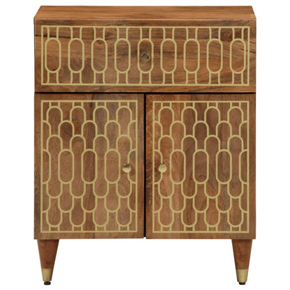 Mesita De Noche Madera Maciza De Mango 50x33x60 Cm_0