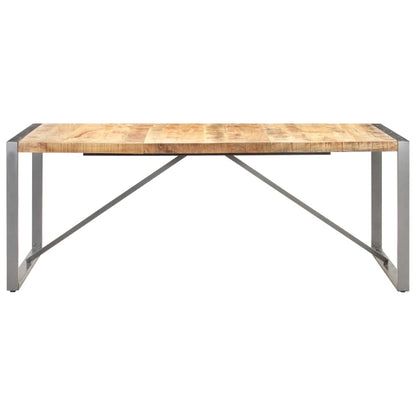 Mesa De Comedor Madera Maciza De Mango Rugosa 200x100x75 Cm_0