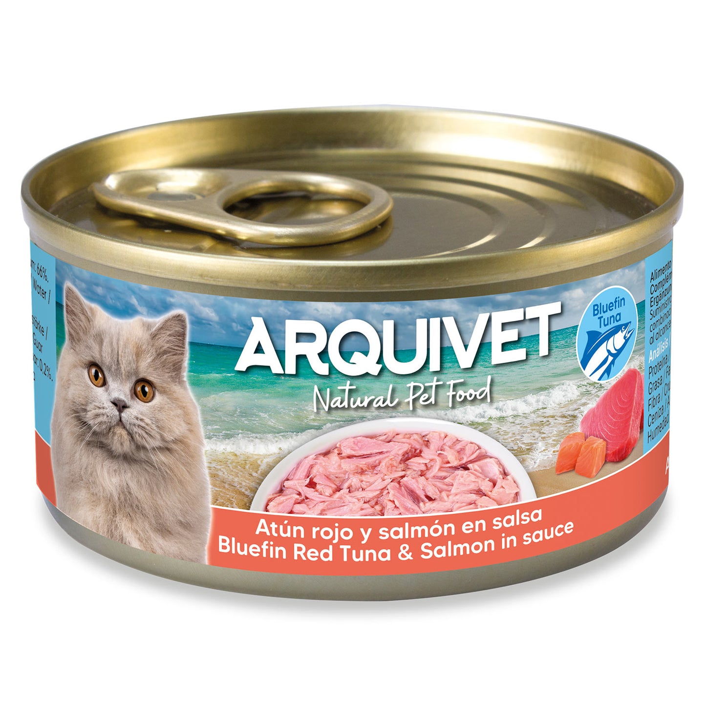 Atún rojo y salmón en salsa Arquivet 80 g Comida húmeda para gatos