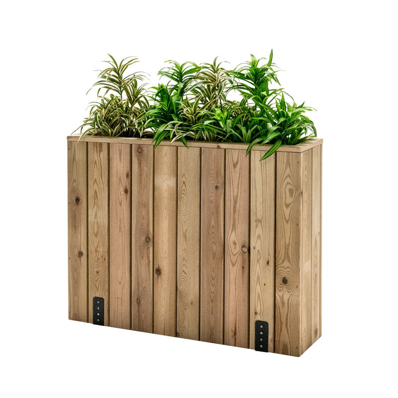 Jardinera Alta De Madera Con Anclaje Al Suelo 100x24x80 Cm Hortalia_0