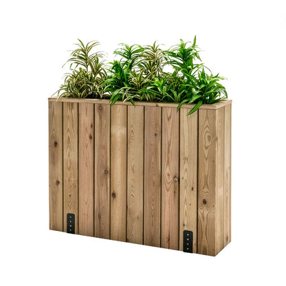 Jardinera Alta De Madera Con Anclaje Al Suelo 100x24x80 Cm Hortalia_0