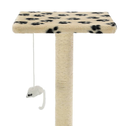 Vidaxl Rascador Para Gatos Con Poste De Sisal 95 Cm Huellas Beige_5