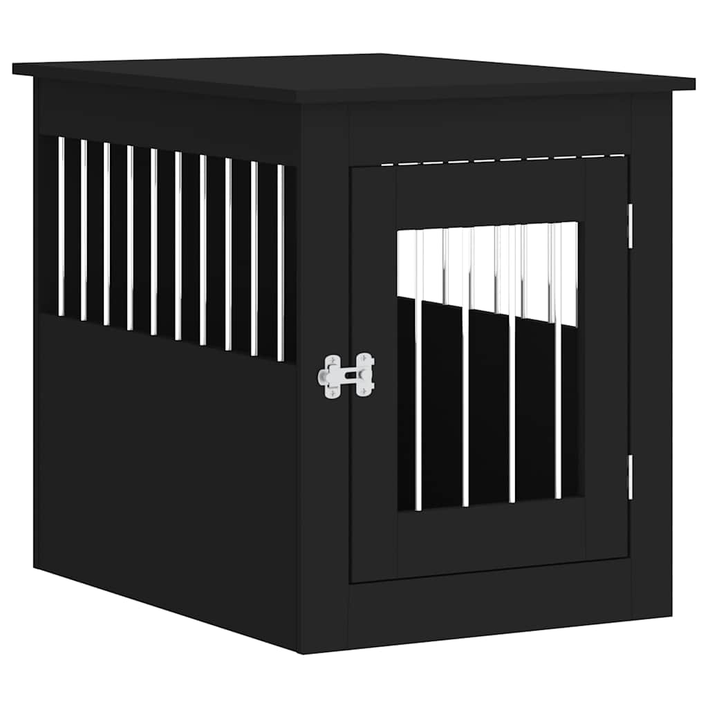 Jaula Para Perros Madera De Ingeniería Negro 55x75x65 Cm_0