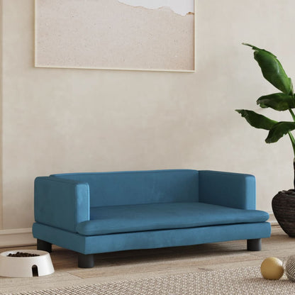 Cama Para Perros De Terciopelo Azul 80x45x30 Cm / Vetonek_2