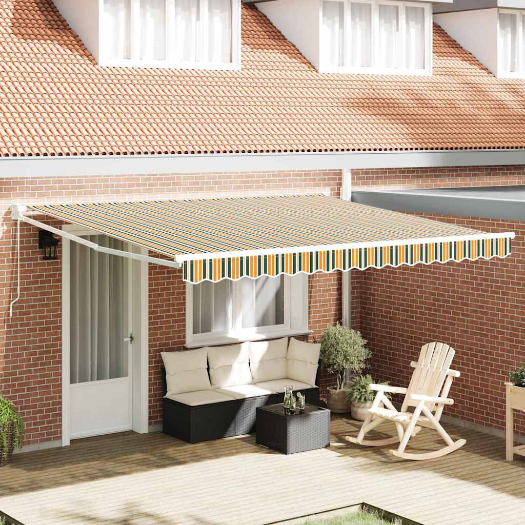 Toldo Retráctil Verde Y Blanco 400 X 350 X 165 Cm_1