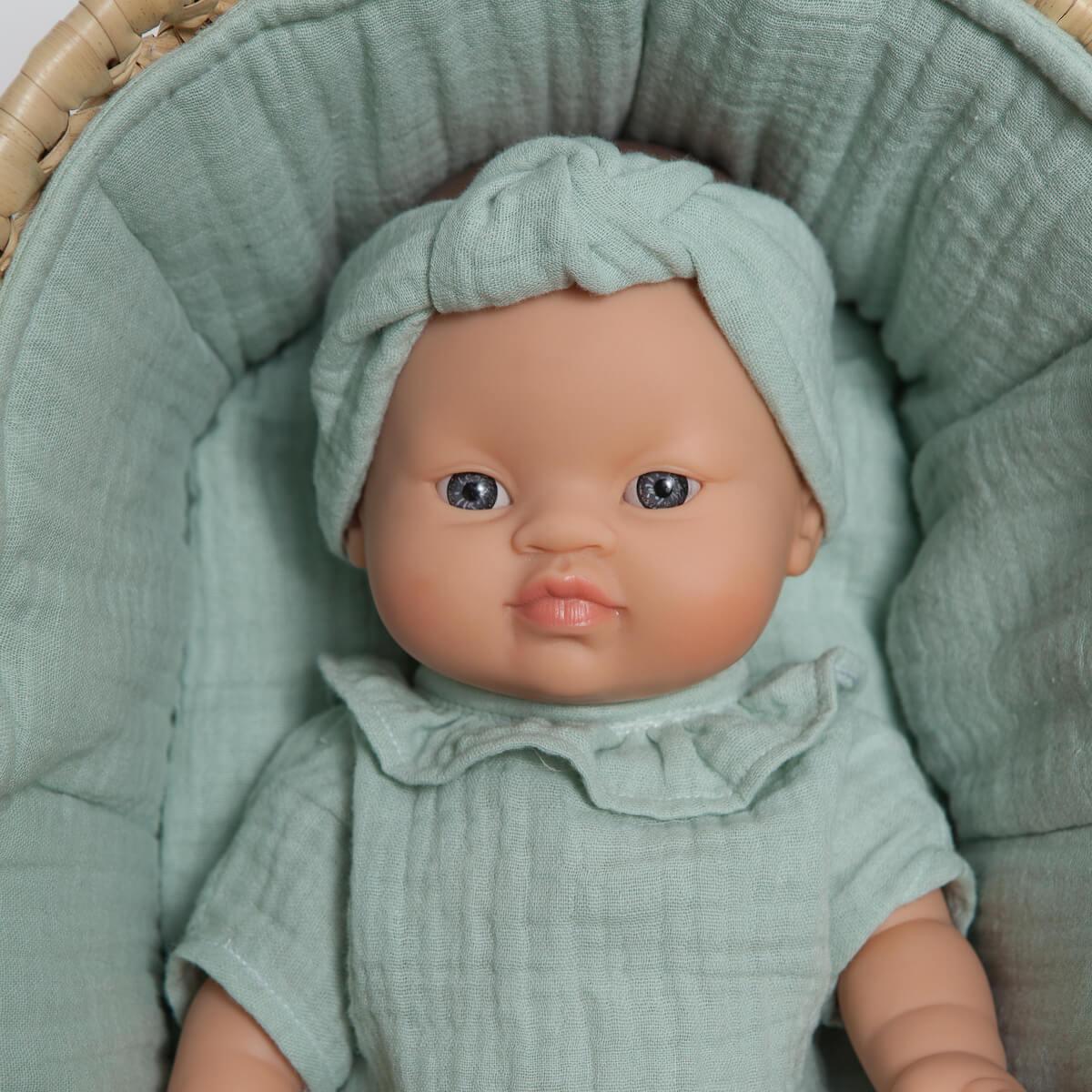 Capazo Mimbre Muñeca Bobble Verde_2